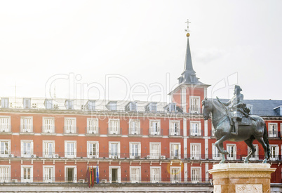 Plaza Mayor and King Philip lll equestrian statue