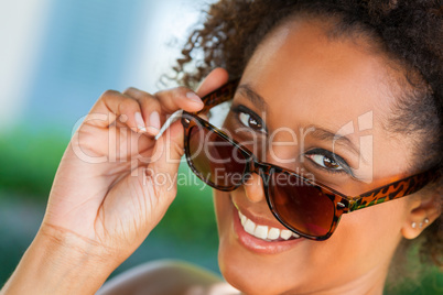 African American Woman Wearing Sunglasses