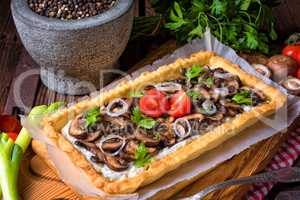 mushroom tart with ricotta