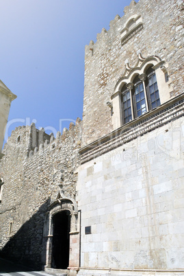 facade of Palazzo Corvaia in Toarmina, Sicily,