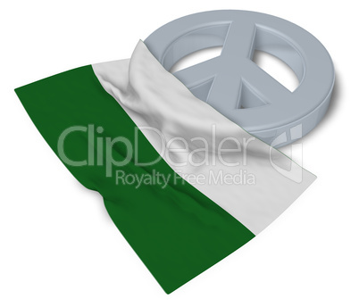 peace symbol and flag of saxony - 3d rendering