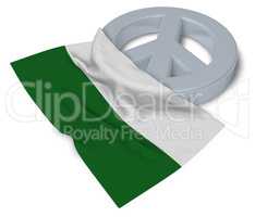 peace symbol and flag of saxony - 3d rendering