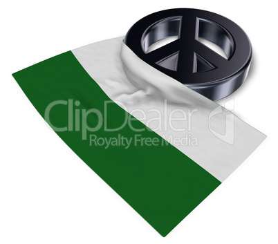 peace symbol and flag of saxony - 3d rendering