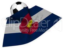 soccer ball and flag of colorado - 3d rendering
