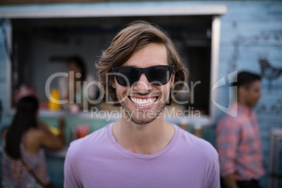 Happy man wearing sunglasses