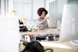 Female executive working at her desk