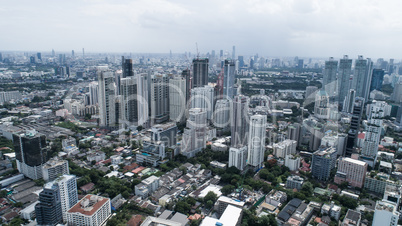 Modern city during cloudy day