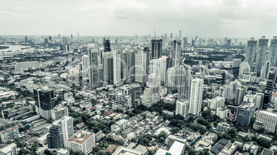 Modern city during cloudy day