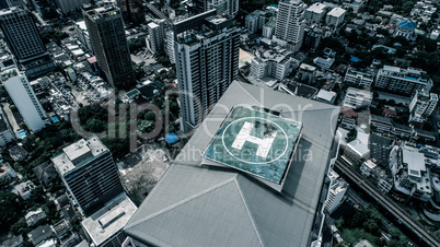 Helipad on top of the skyscraper