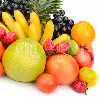 fruit set isolated on white background