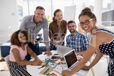 Team of executives working together in the office