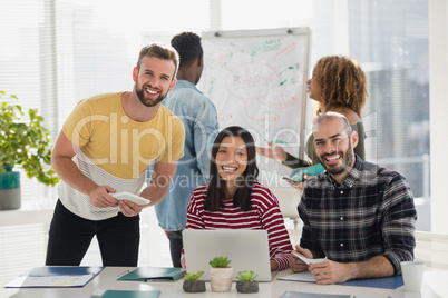 Team of executives working together in the office