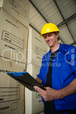 Worker maintaining record on clipboard