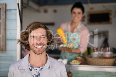 Close-up of man smiling