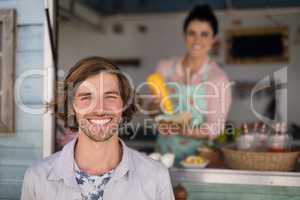 Close-up of man smiling