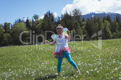 Girl playing in park