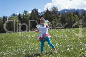 Girl playing in park