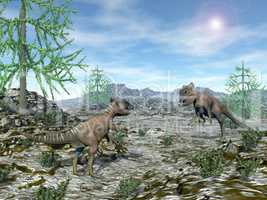 Archaeoceratops dinosaurs - 3D render