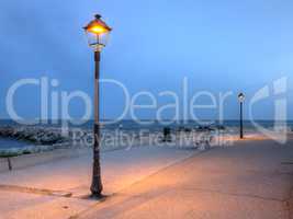 Promenade near the sea, Saintes-Maries-de-la-mer, France, HDR