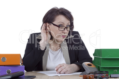 Business woman at work desk