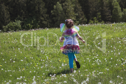 Girl running in park