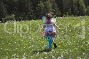 Girl running in park