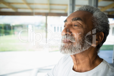 Senior man relaxing at home