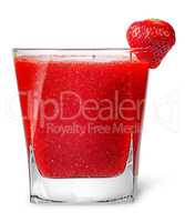 Strawberry smoothie in glass