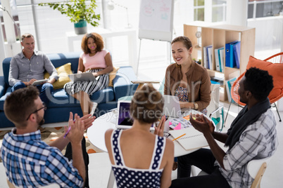 Team of executives working together in the office