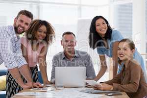 Team of executives working together in the office