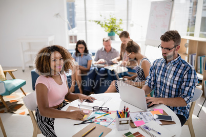 Team of executives working together in the office