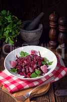 beetroot salad with raspberries