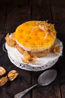 delicious cakes with Physalis, fresh apples and cream