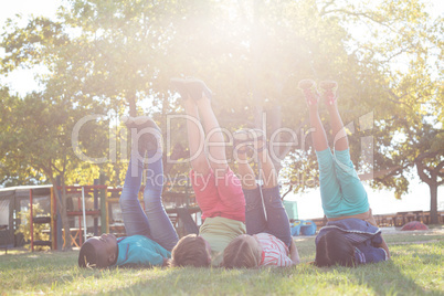 Children exercising at park