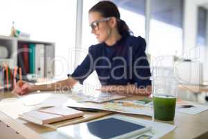Female executive working at her desk