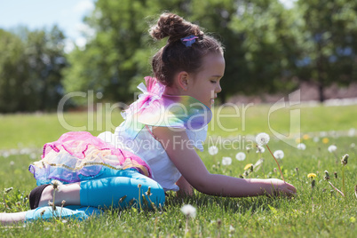 Girl playing in park