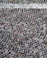 aerial view of a cobblestone paving