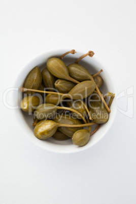 Overhead view of vegetable in bowl