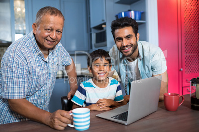 Portrait of smiling multi generation family