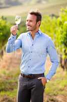 Man holding wineglass