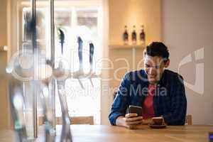 Man using mobile phone