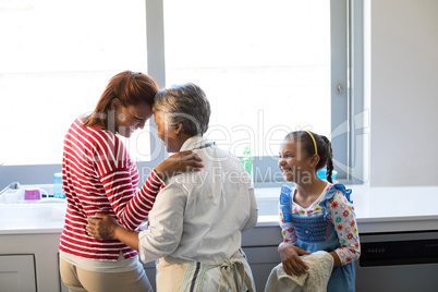 Happy family having fun in kitchen