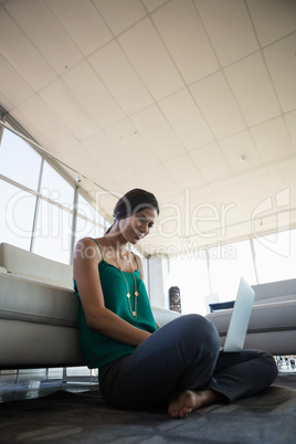 Young woman using laptop