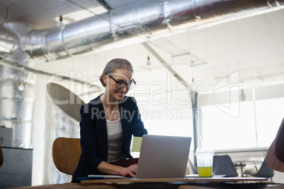 Young woman using laptop in office Young woman using laptop in office