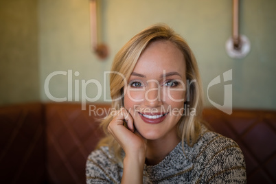 Beautiful woman sitting in bar