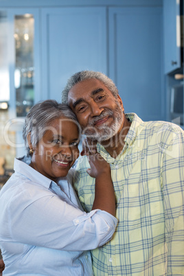 Close up portrait of smiling senior couple