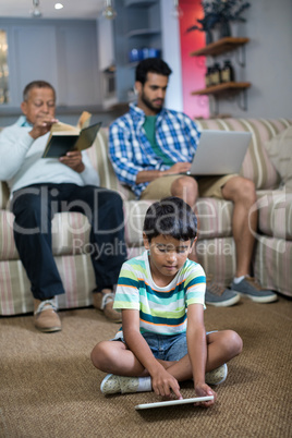 Family relaxing at home