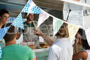 People buying food