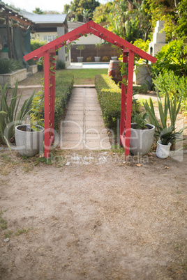 Entrance at back yard