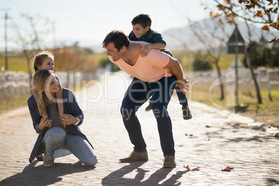 Family enjoying together in the park